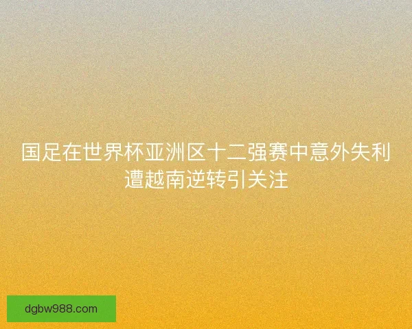 国足在世界杯亚洲区十二强赛中意外失利遭越南逆转引关注